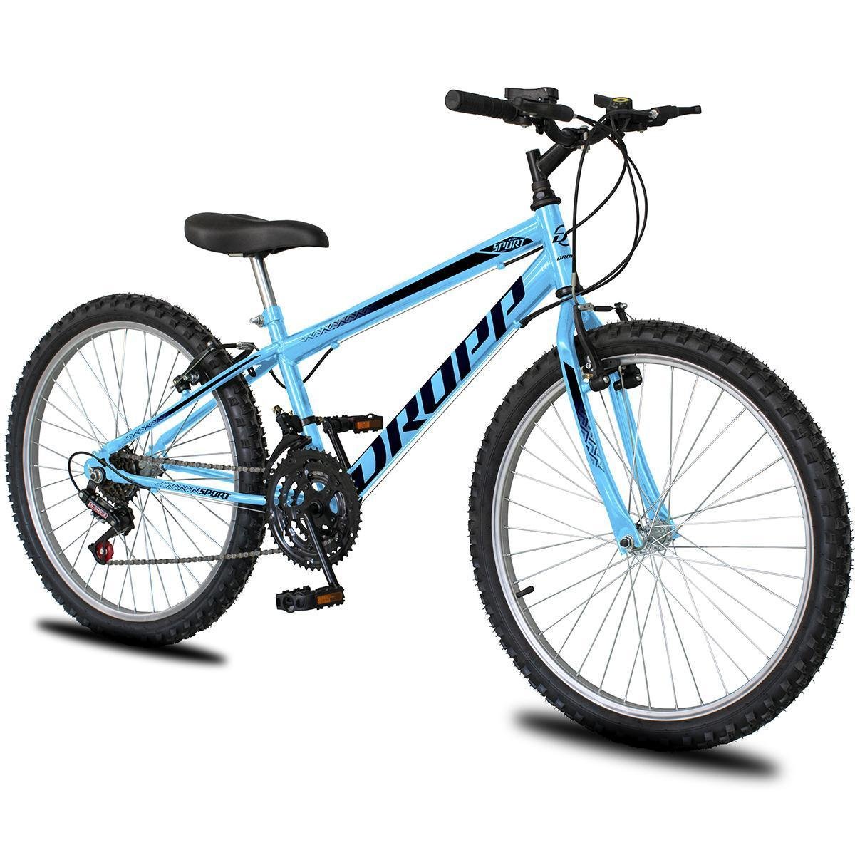 Bicicleta Aro 24 Dropp Sport Infantil Adulto18 vel marchas Freio V-Brake Menor preço em Bicicleta Aro 24 Dropp Sport Infantil Adulto18 vel marchas Freio V-Brake