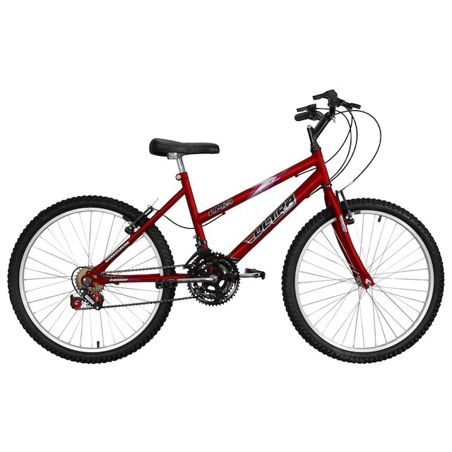 Bicicleta Aro 24 Feminina 18 Marchas Aço Carbono Ultra Bikes - Vermelho Menor preço em Bicicleta Aro 24 Feminina 18 Marchas Aço Carbono Ultra Bikes - Vermelho