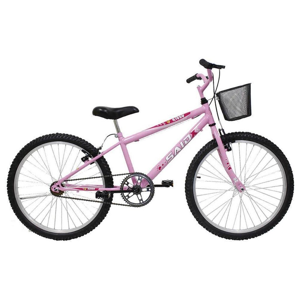 Bicicleta Aro 24 Feminina Mono Sem Marcha Com Cesta Saidx