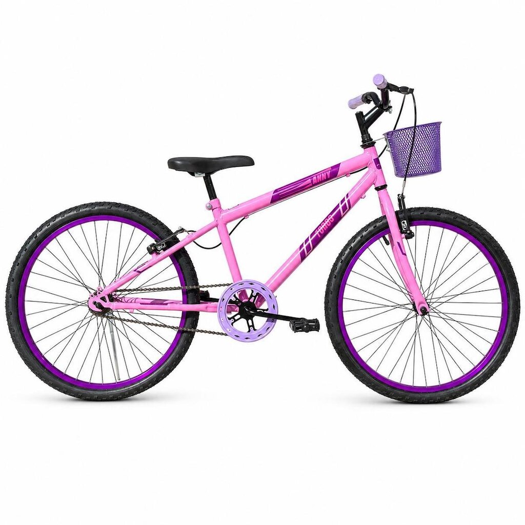 Bicicleta Aro 24 Forss Anny C/ Cesta S/ Marcha - Rosa