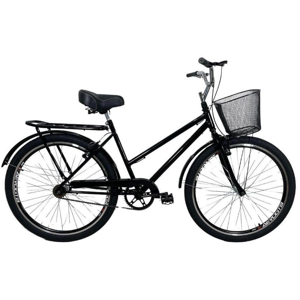 Bicicleta Aro 26 Aero Passeio Cesta Modelo Poti Preto