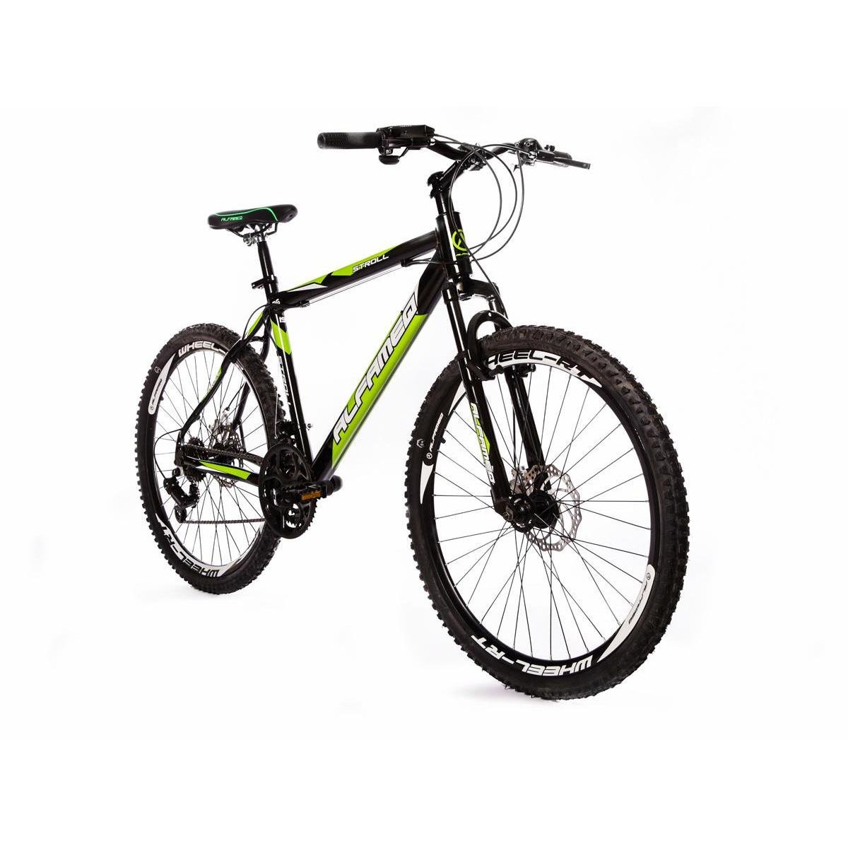 Bicicleta Aro 26 Alfameq Stroll Freio À Disco 21 Marchas - Preto+verde |  Netshoes