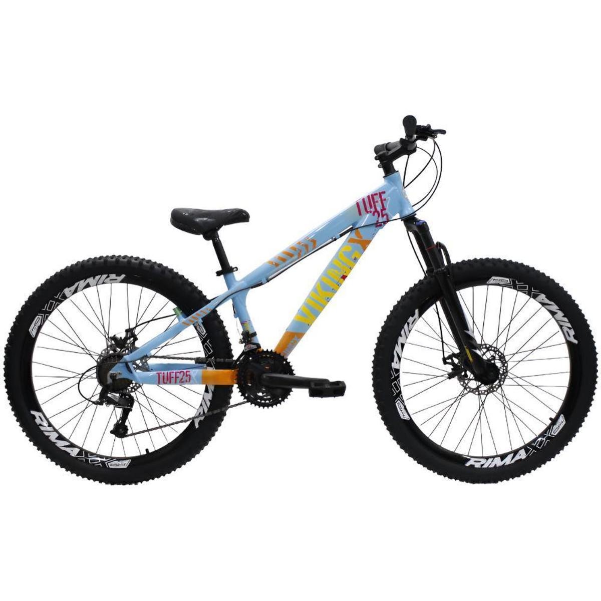 Bicicleta Aro 26 Bike Vikingx Freeride 21v Freio a Disco - Azul