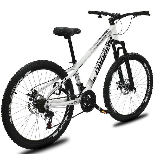 Bicicleta aro 26 Dropp Freeride Alumínio 21 Vel Marchas Câmbios Shimano Freios a disco