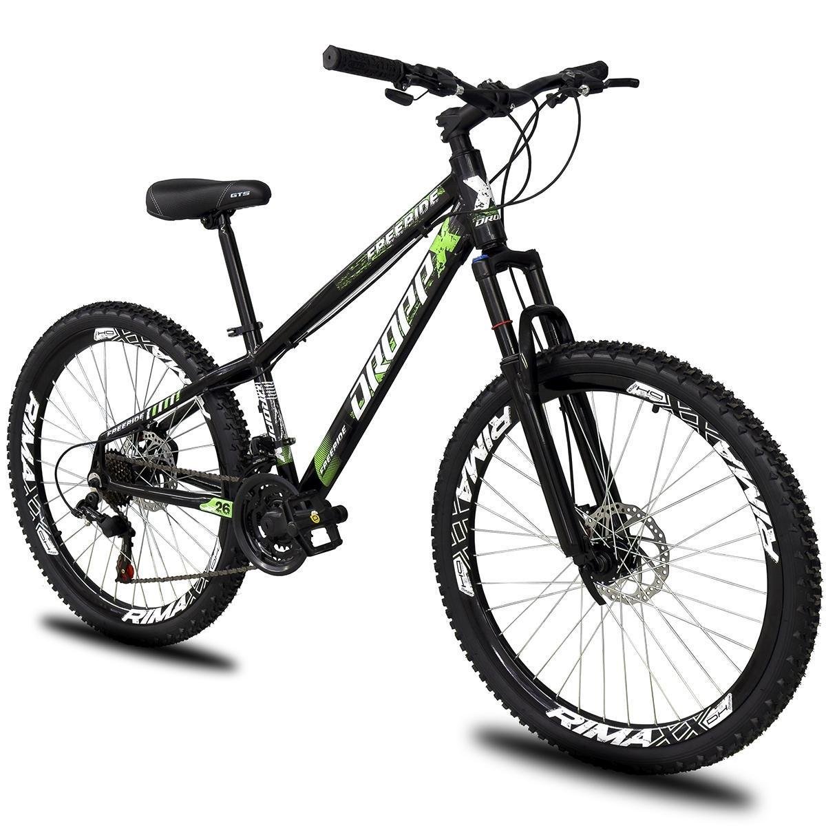 Bicicleta aro 26 Dropp Freeride Alumínio 21 Vel Marchas Câmbios Shimano Freios a disco é ruim? Bicicleta aro 26 Dropp Freeride Alumínio 21 Vel Marchas Câmbios Shimano Freios a disco é boa?