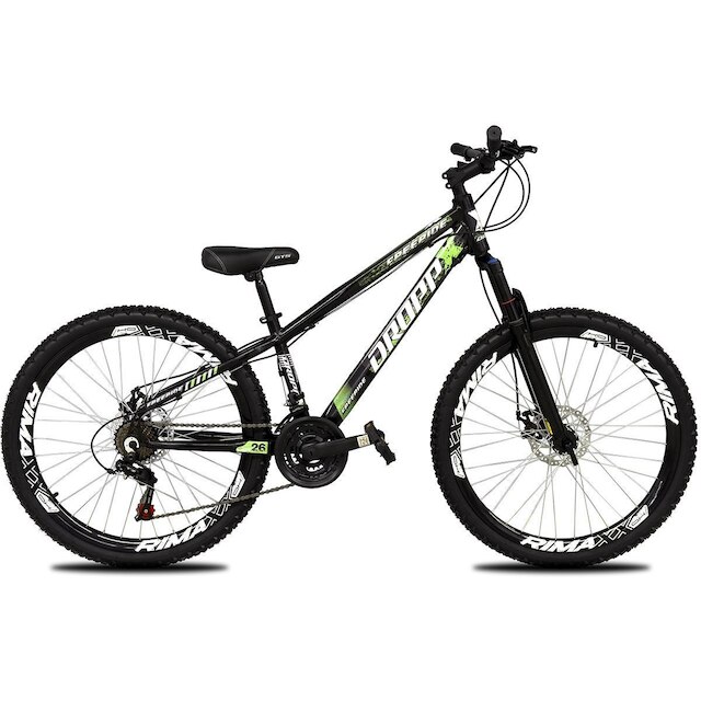 Bicicleta aro 26 Dropp Freeride Alumínio 21 Vel Marchas Câmbios Shimano Freios a disco