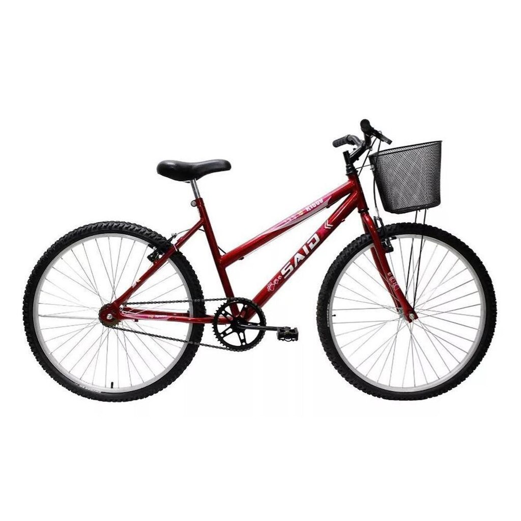 Bicicleta Aro 26 Feminina Mono Sem Marcha Com Cesta Saidx
