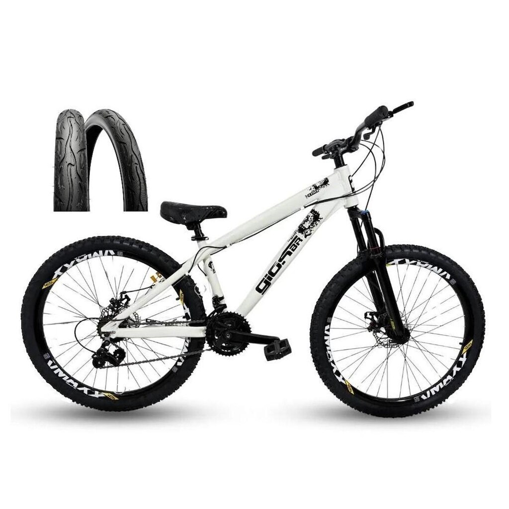 Bicicleta Aro 26 GIOS 4Trix 21v Freeride Downhill Aro Vmaxx Freio a Disco Garfo Suspensão Pneu Flame