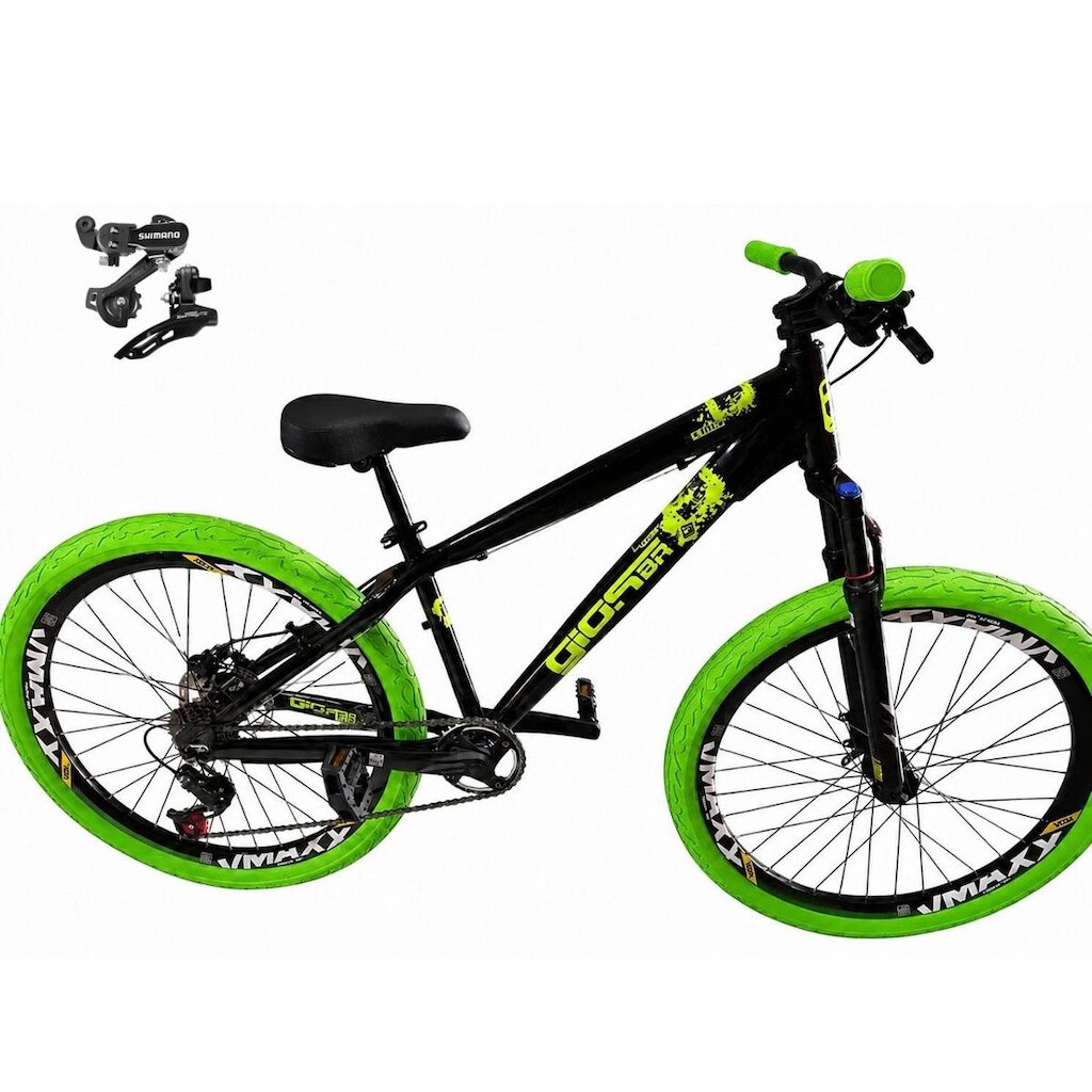 Bicicleta Aro 26 GIOS 4Trix Câmbios Shimano Freio a Disco Aro Vmaxx 21v Freeride DH Pneu Flame