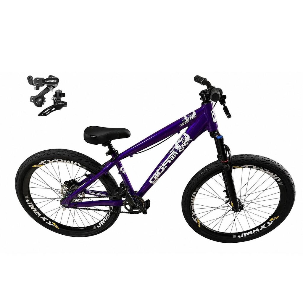 Bicicleta Aro 26 GIOS 4Trix Câmbios Shimano Freio a Disco Freeride Downhill 21v Aro Vmaxx Pneu Flame