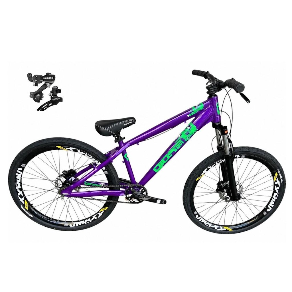 Bicicleta Aro 26 GIOS 4Trix Câmbios Shimano Freio a Disco Freeride Downhill 21v Aro Vmaxx Pneu Flame