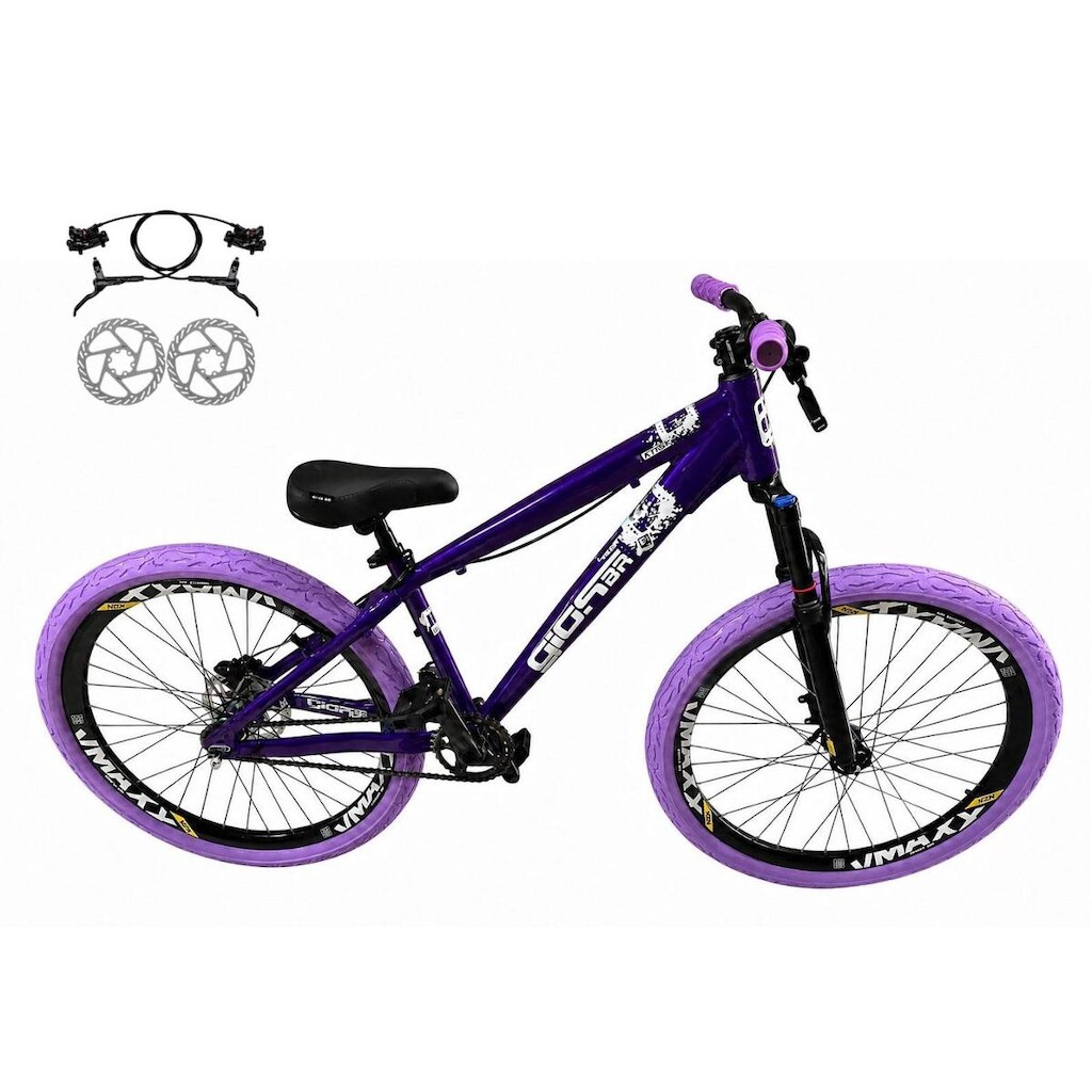 Bicicleta Aro 26 GIOS 4Trix Freio Hidráulico Rodas Vmaxx Freeride 21v Garfo Suspensão Pneu Flame