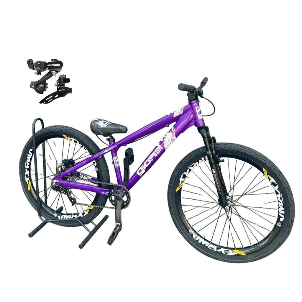 Bicicleta Aro 26 GIOS Frx-Evo Câmbios Shimano 21v Freio a Disco Freeride Aro Vmaxx DH Pneu Flame