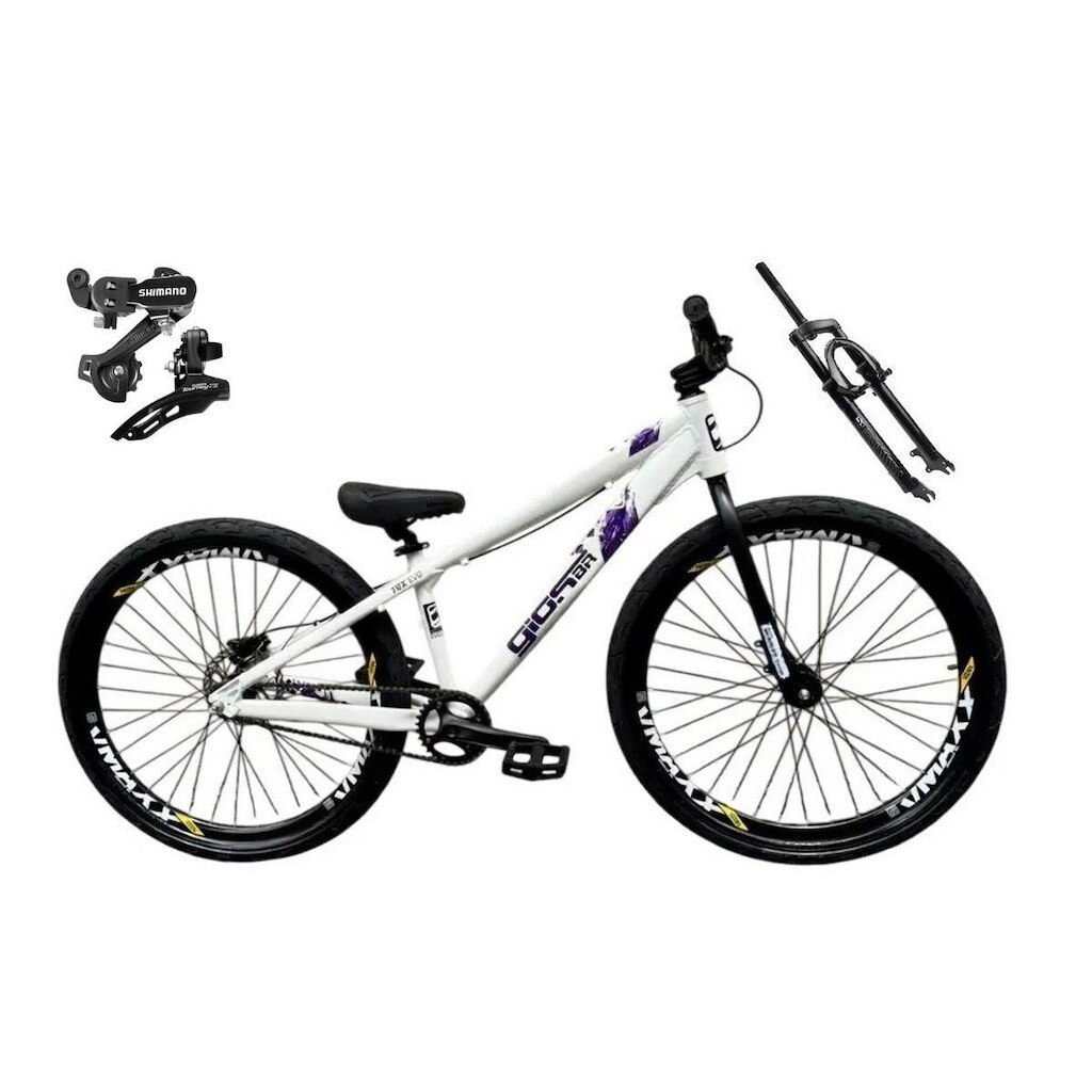 Bicicleta Aro 26 GIOS Frx-Evo Câmbios Shimano 21v Freio a Disco Freeride Aro Vmaxx DH Pneu Flame