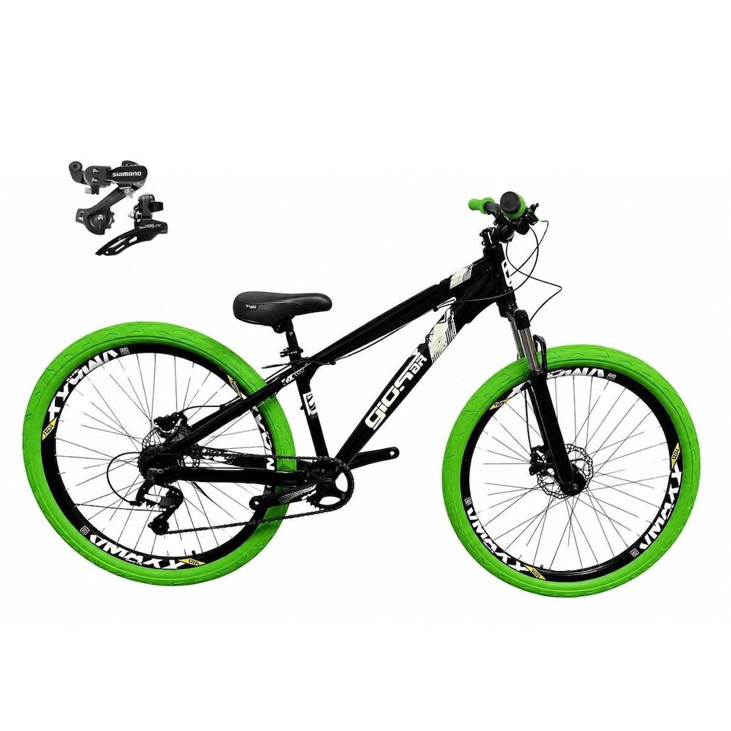 Bicicleta Aro 26 GIOS Frx-Evo Câmbios Shimano Freio a Disco Aro Vmaxx 21v Freeride DH Pneu Flame