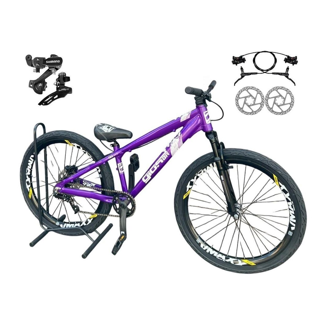 Bicicleta Aro 26 GIOS Frx-Evo Câmbios Shimano Freio Hidráulico 21v Freeride Aro Vmaxx DH Pneu Flame