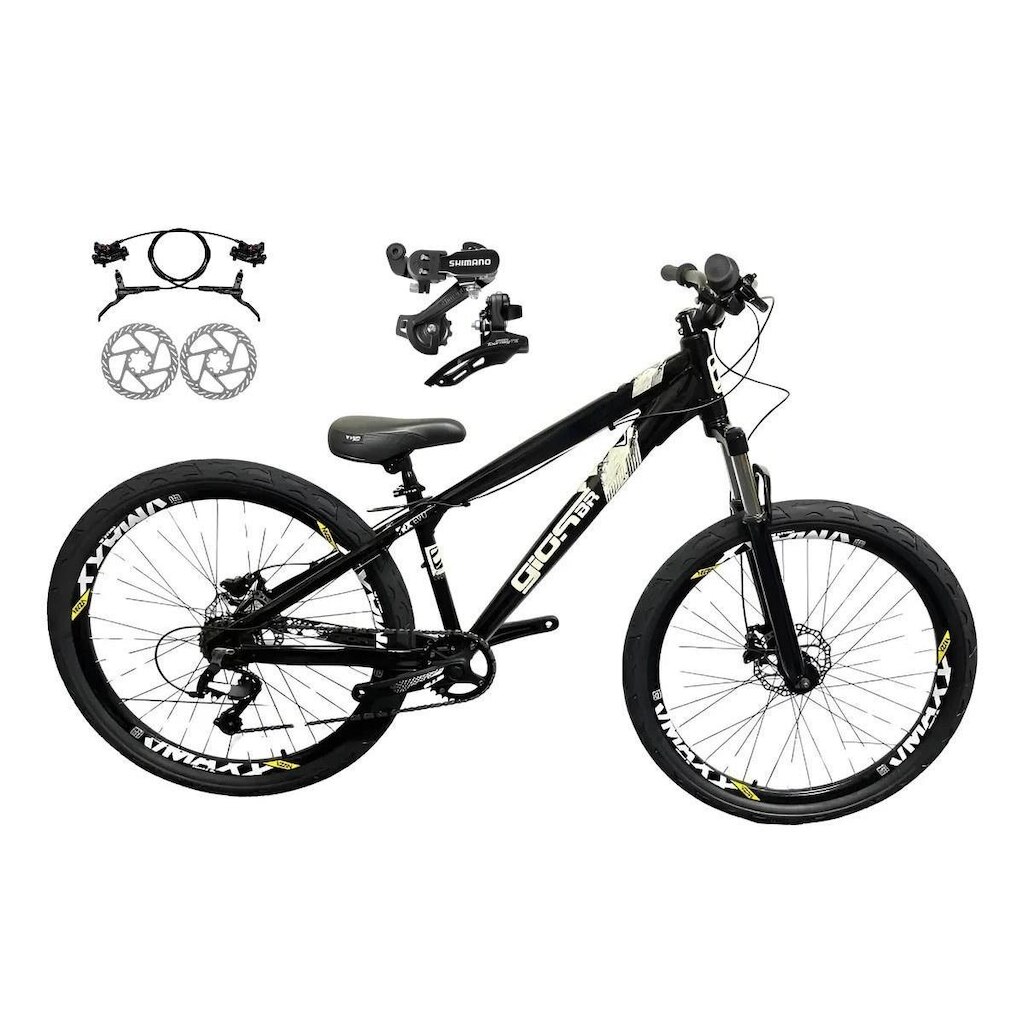 Bicicleta Aro 26 GIOS Frx-Evo Câmbios Shimano Freio Hidráulico 21v Freeride Aro Vmaxx DH Pneu Flame