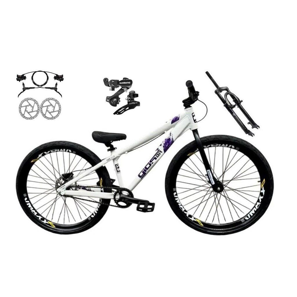 Bicicleta Aro 26 GIOS Frx-Evo Câmbios Shimano Freio Hidráulico 21v Freeride Aro Vmaxx DH Pneu Flame