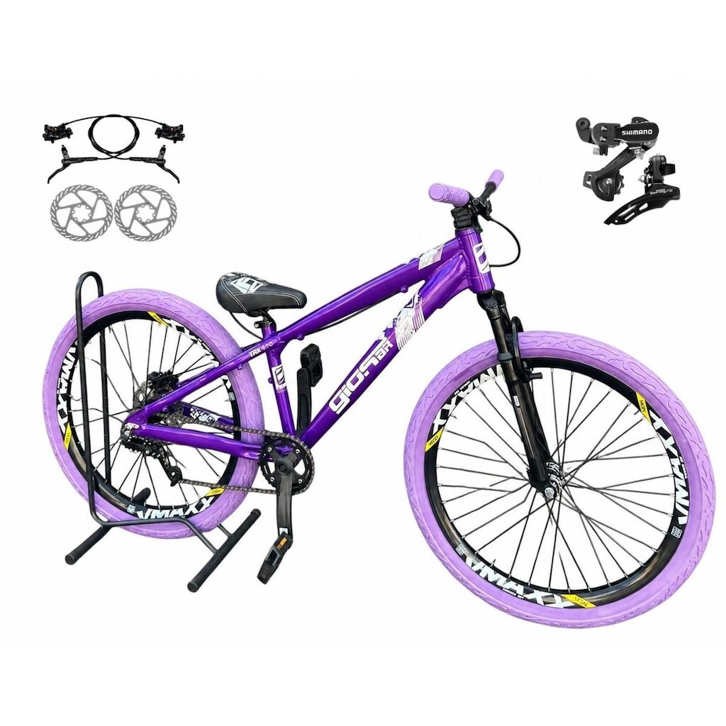 Bicicleta Aro 26 GIOS Frx-Evo Câmbios Shimano Freio Hidráulico Aro Vmaxx 21v Freeride DH Pneu Flame