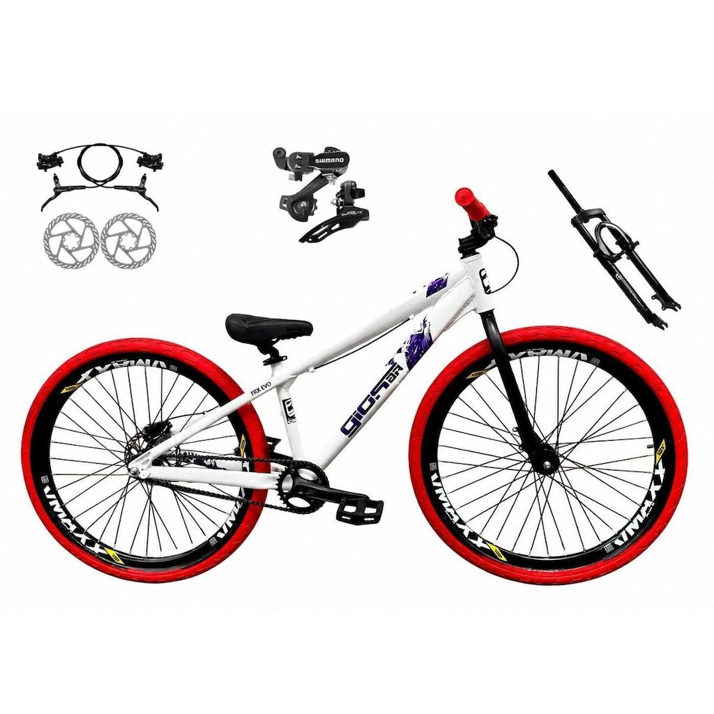 Bicicleta Aro 26 GIOS Frx-Evo Câmbios Shimano Freio Hidráulico Aro Vmaxx 21v Freeride DH Pneu Flame