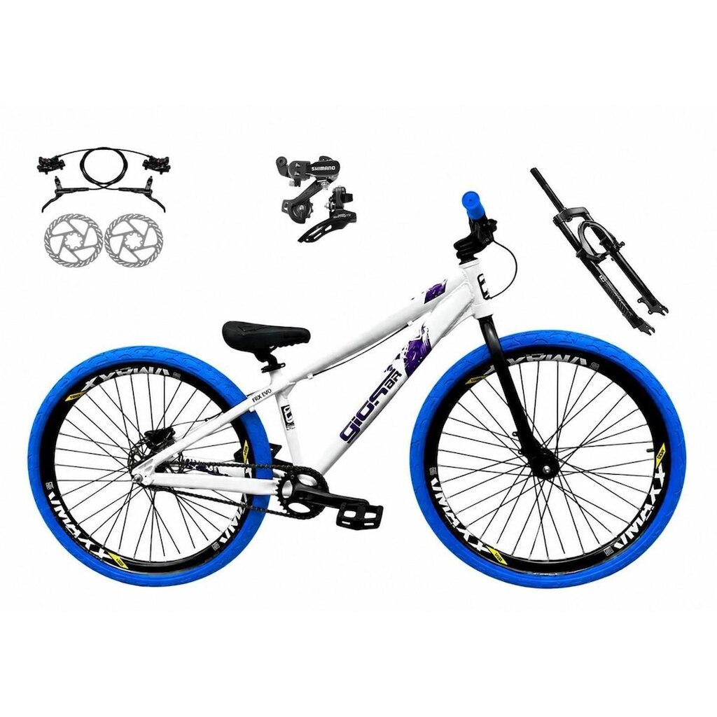 Bicicleta Aro 26 GIOS Frx-Evo Câmbios Shimano Freio Hidráulico Aro Vmaxx 21v Freeride DH Pneu Flame