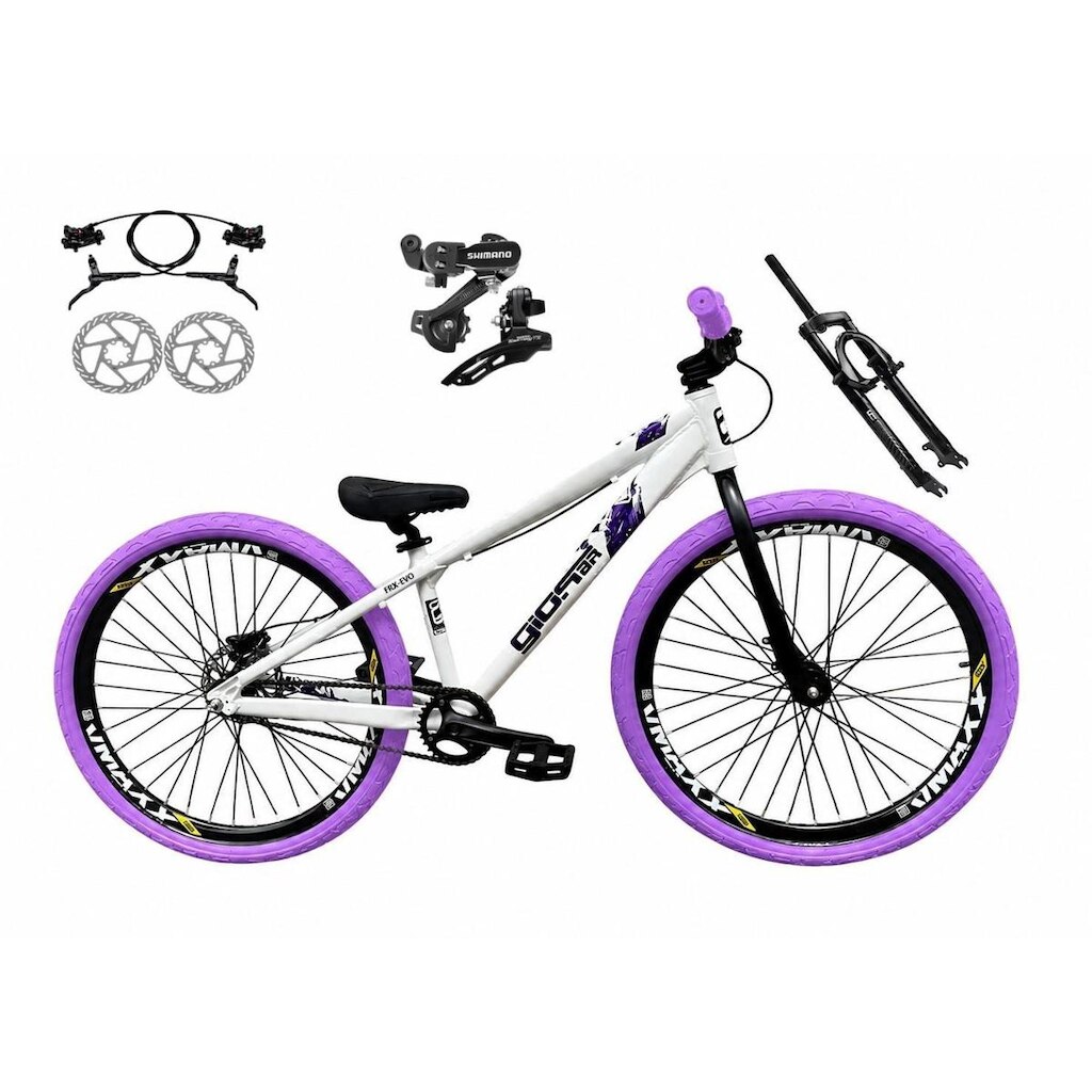 Bicicleta Aro 26 GIOS Frx-Evo Câmbios Shimano Freio Hidráulico Aro Vmaxx 21v Freeride DH Pneu Flame