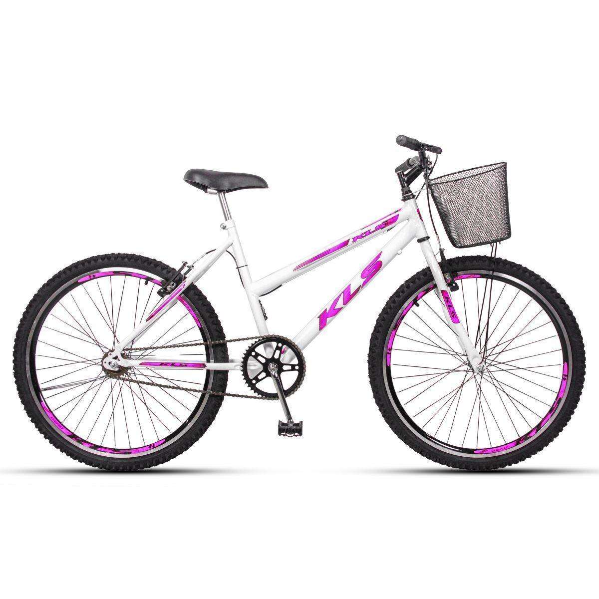 Bicicleta Kls Free Gold Vb Aro 26 Rígida 1 Marcha - Branco/rosa