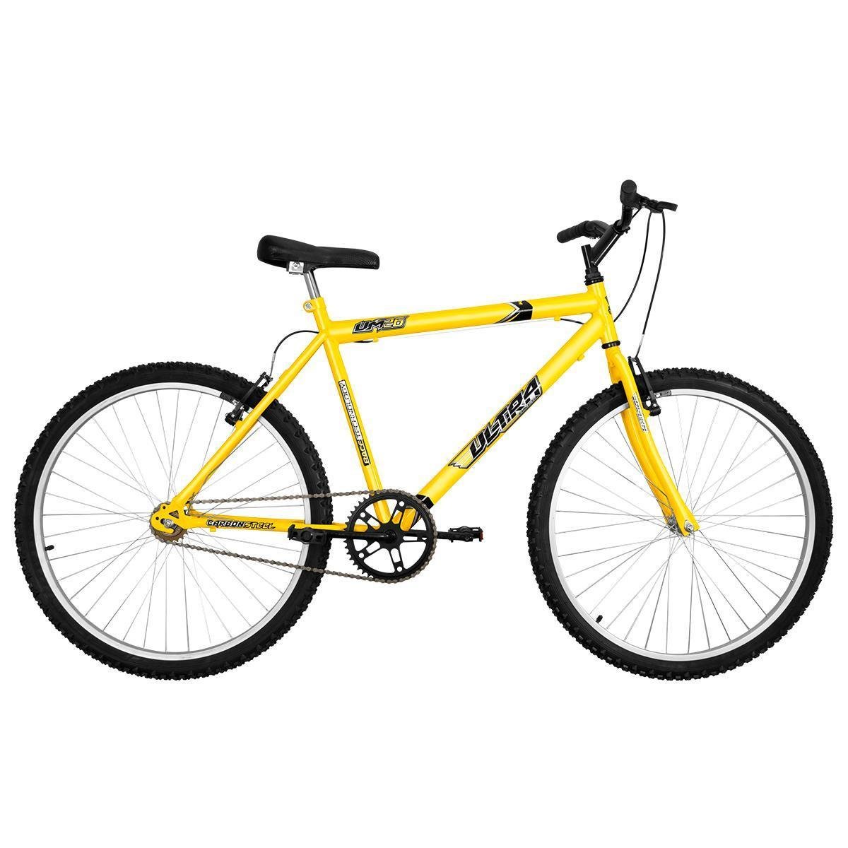 Bicicleta Ultra Bikes Pro Tork Ultra Aro 26 Rígida 18 Marchas - Amarelo