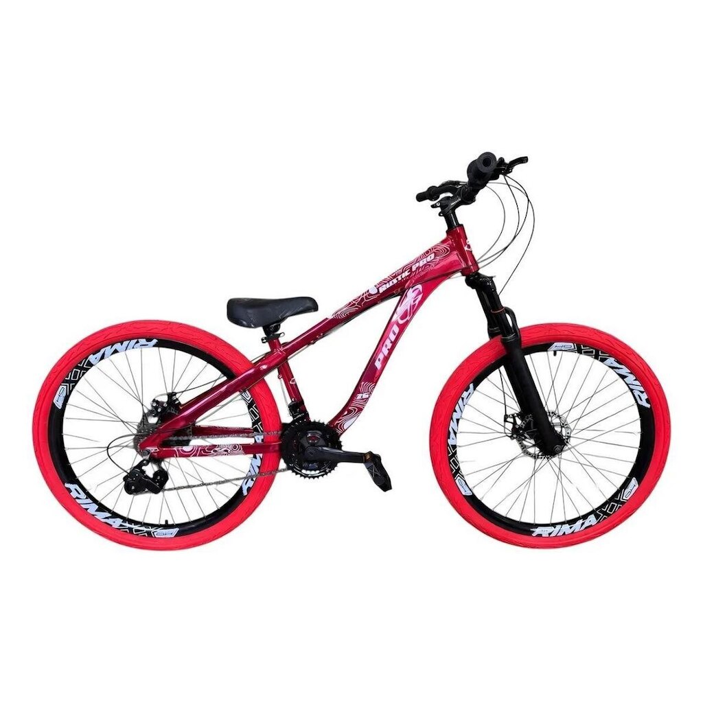 Bicicleta Aro 26 PRO-X Rustic PRO Freeride Aro Vmaxx 21v Freio a Disco Pneu Preto Flame