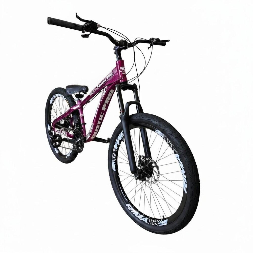 Bicicleta Aro 26 PRO-X Rustic PRO Freeride Aro Vmaxx Freio a Disco 21v Pneu Preto Flame