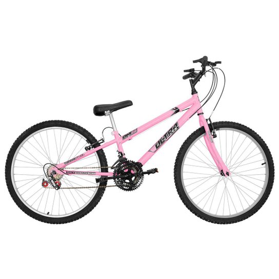 Bicicleta Aro 26 Rebaixada 18 Marchas Aço Carbono Ultra Bikes - Rosa Bebê Menor preço em Bicicleta Aro 26 Rebaixada 18 Marchas Aço Carbono Ultra Bikes - Rosa Bebê