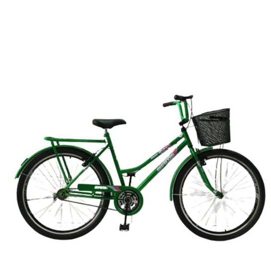 Bicicleta Aro 26 Urbana Passeio e Lazer Roda Alumínio Aero Freio V Brake Com Cestinha e Bagageiro - Verde escuro Menor preço em Bicicleta Aro 26 Urbana Passeio e Lazer Roda Alumínio Aero Freio V Brake Com Cestinha e Bagageiro - Verde escuro