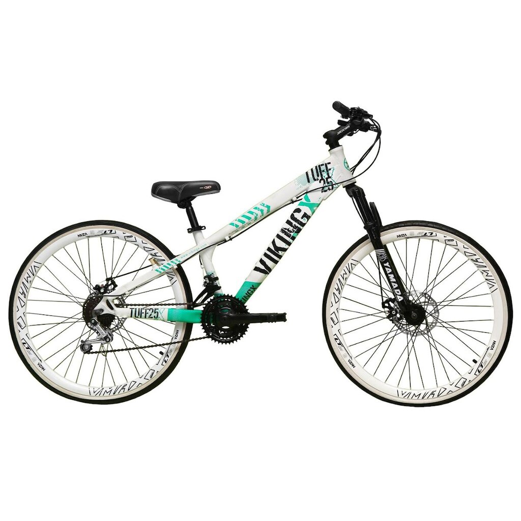 Bicicleta Aro 26 Vikingx Tuff 21v Alumínio Freeride Aros Vmaxx Brancos Freio a Disco Hidráulicos