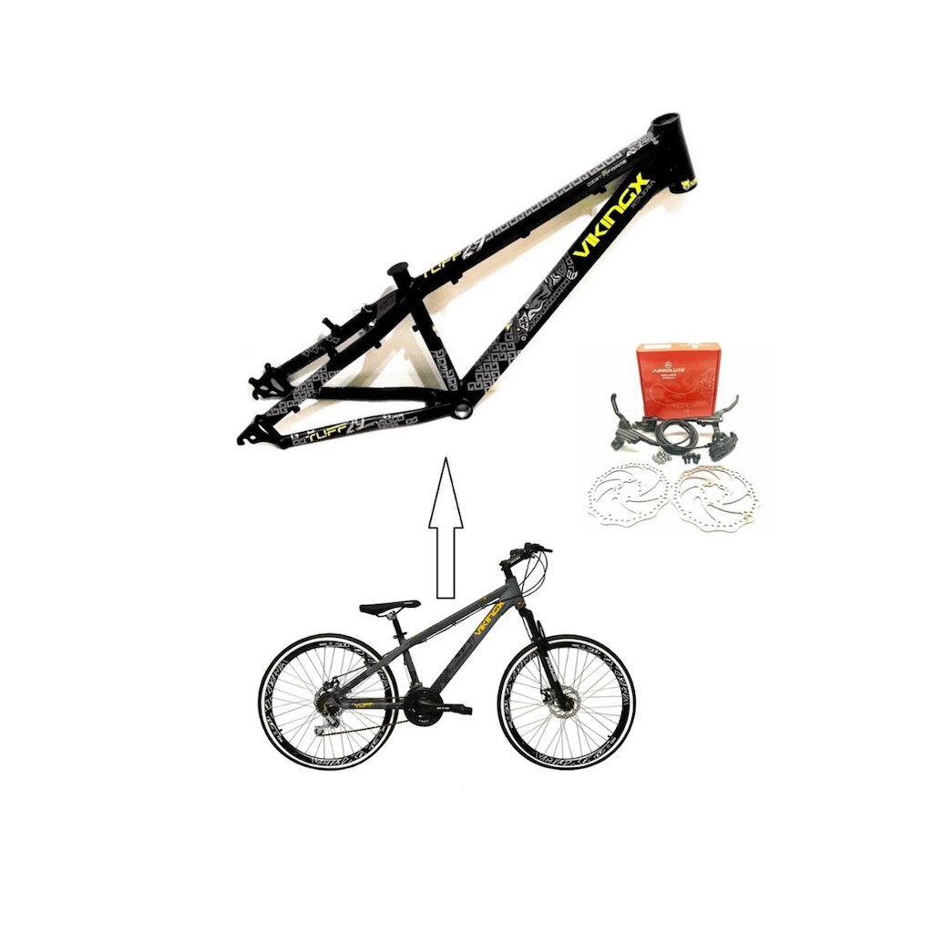 Bicicleta Aro 26 Vikingx Tuff 21v Alumínio Freio Hidráulico Disco Aros Vmaxx MTB
