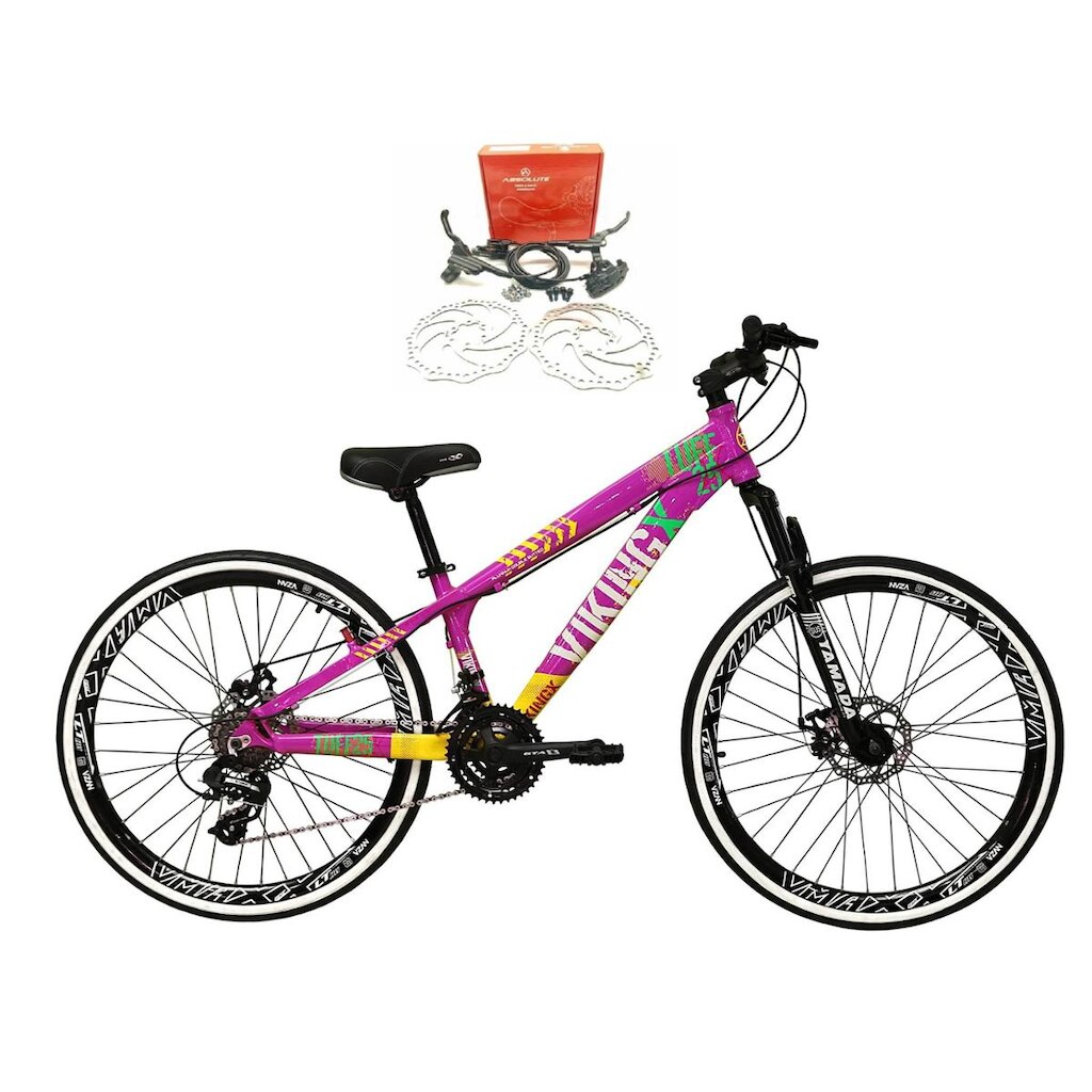 Bicicleta Aro 26 Vikingx Tuff 21v Alumínio Freio Hidráulico Disco Aros Vmaxx MTB