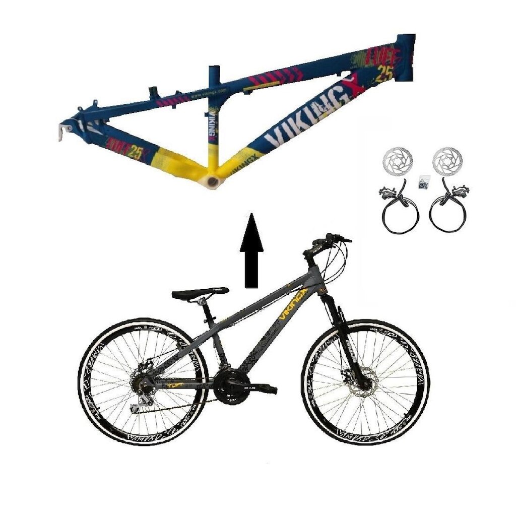 Bicicleta Aro 26 Vikingx Tuff 21v Alumínio Freio Hidráulico Disco Aros Vmaxx MTB