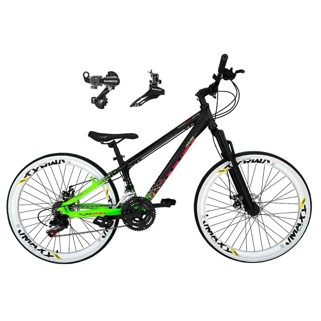 Bicicleta Aro 26 Vikingx Tuff 21v Alumínio X44 Câmbios Shimano TZ Aros Vmaxx Freio a Disco