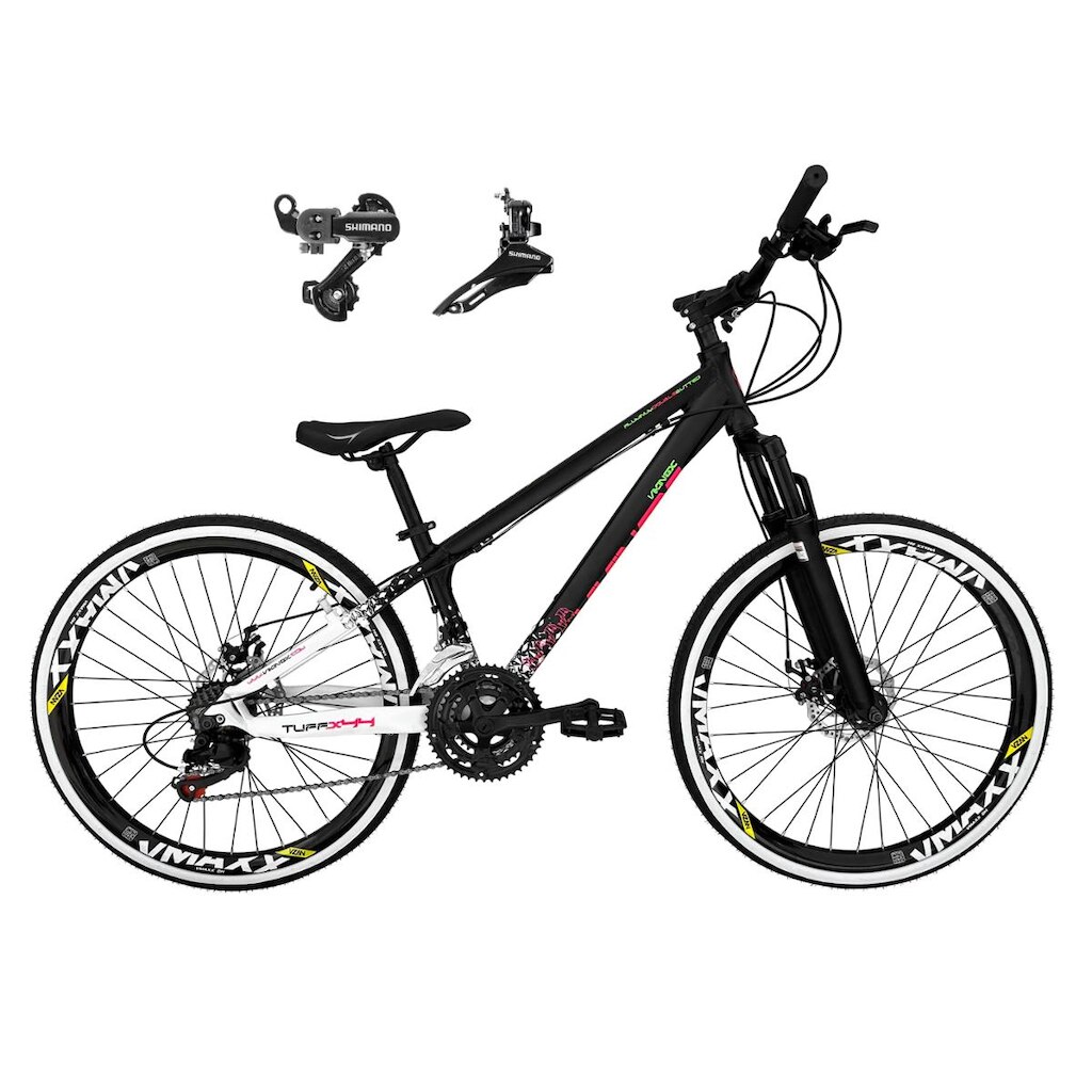 Bicicleta Aro 26 Vikingx Tuff 21v Alumínio X44 Câmbios Shimano TZ Rodas Vmaxx Freio a Disco