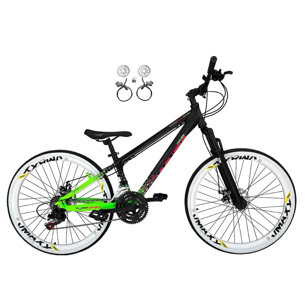 Bicicleta Aro 26 Vikingx Tuff 21v Alumínio X44 Freeride DH Aros Vmaxx Freio a Disco Hidráulico