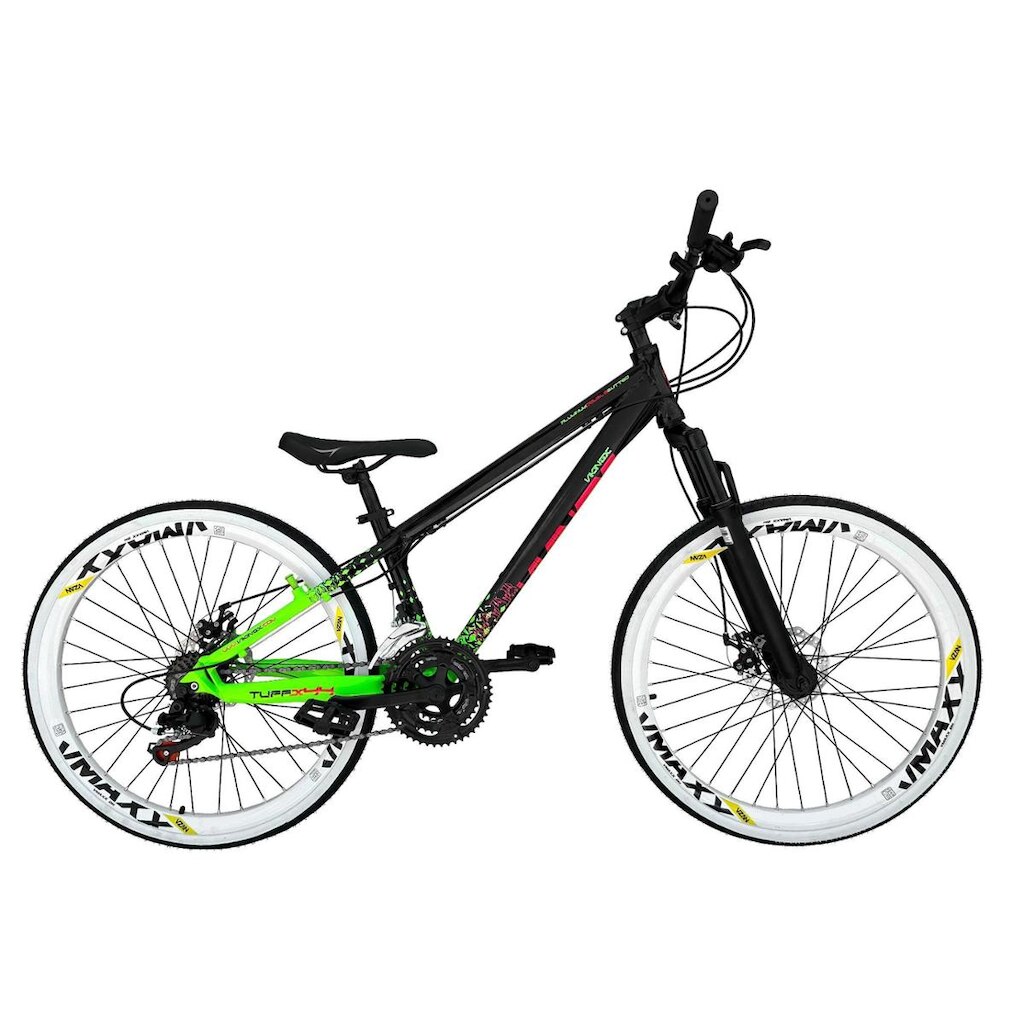 Bicicleta Aro 26 Vikingx Tuff 21v Alumínio X44 Freeride DH Rodas Vmaxx Freio a Disco