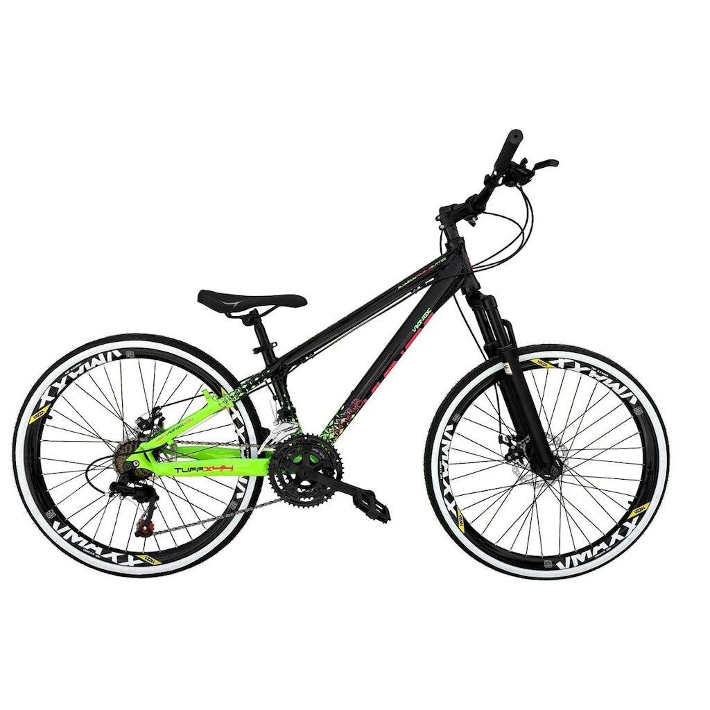Bicicleta Aro 26 Vikingx Tuff 21v Alumínio X44 Freeride DH Rodas Vmaxx Freio a Disco