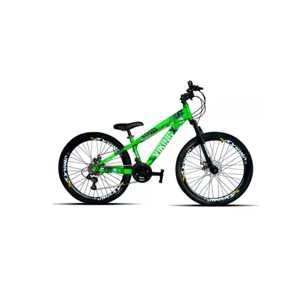 Bicicleta Aro 26 Vikingx Tuff 21v Câmbios Shimano + Freios Disco Hidráulicos Freeride DH Aros Vmaxx