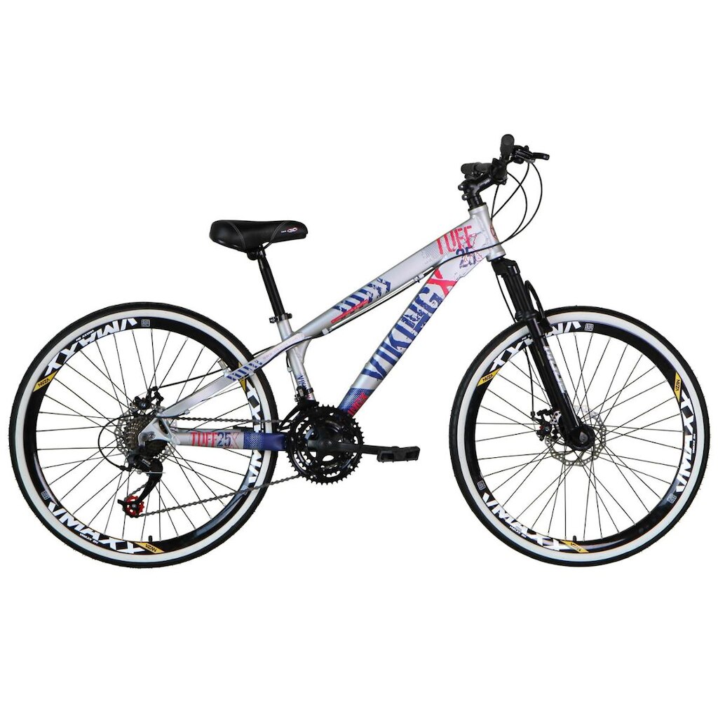 Bicicleta Aro 26 Vikingx Tuff 21v Câmbios Shimano + Freios Disco Hidráulicos Freeride DH Aros Vmaxx