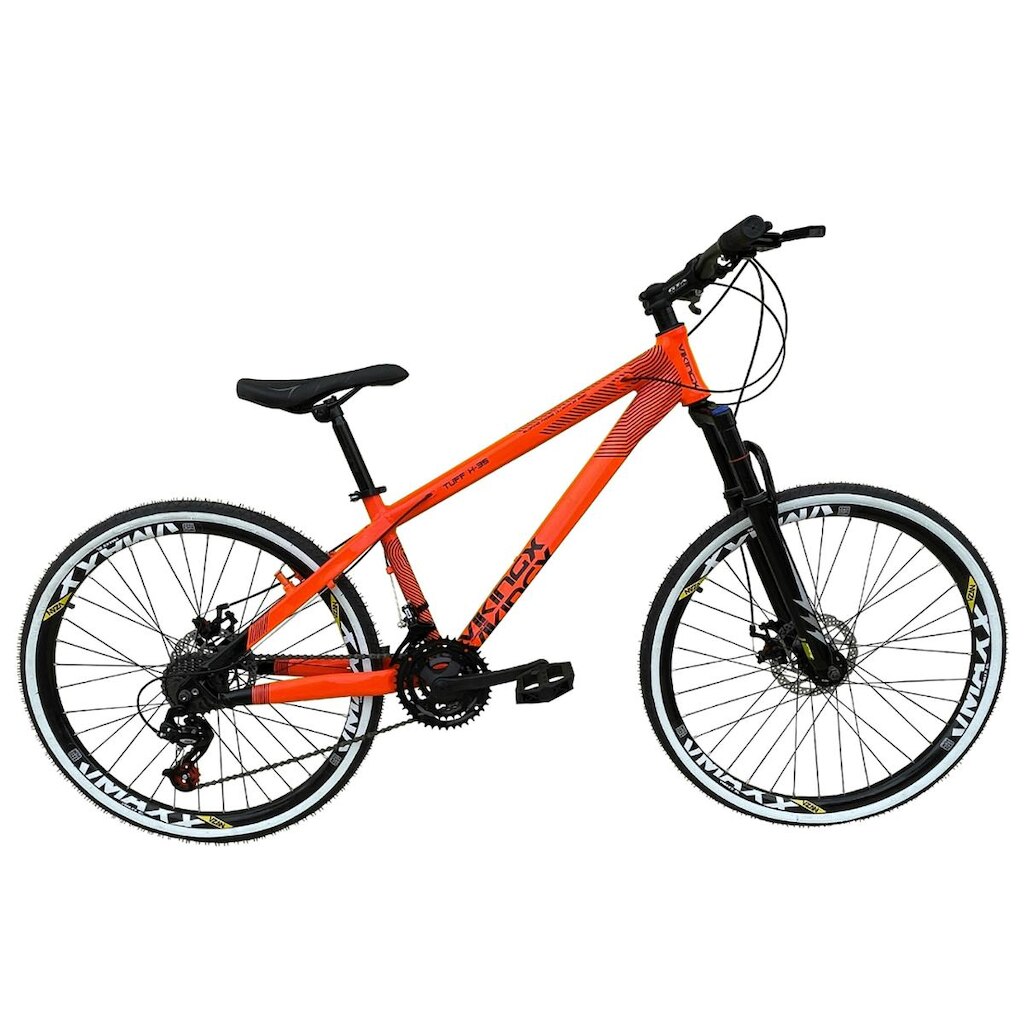 Bicicleta Aro 26 Vikingx Tuff X35 Alumínio 21v Freeride Aros Vmaxx Freio a Disco Cabeamento Interno