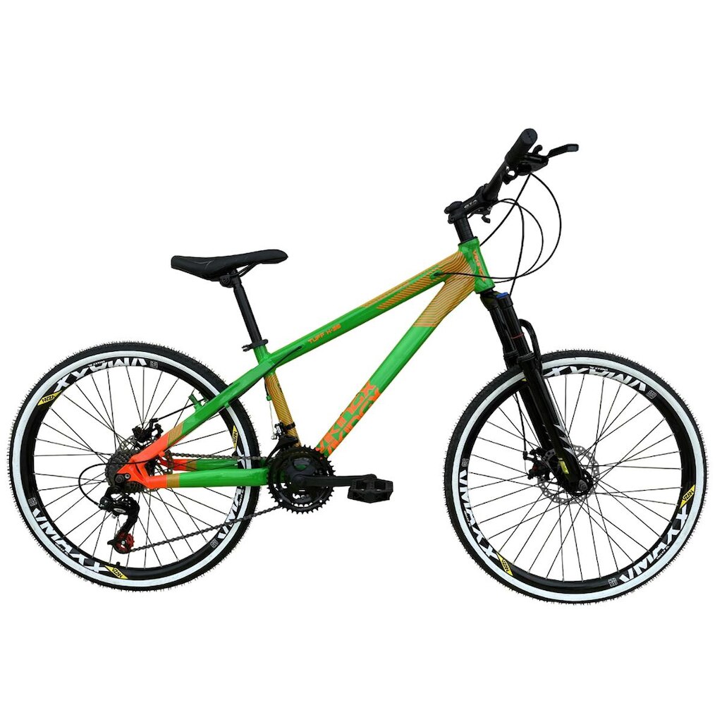 Bicicleta Aro 26 Vikingx Tuff X35 Alumínio 21v Freeride DH Câmbios Shimano Aros Vmaxx Freio a Disco
