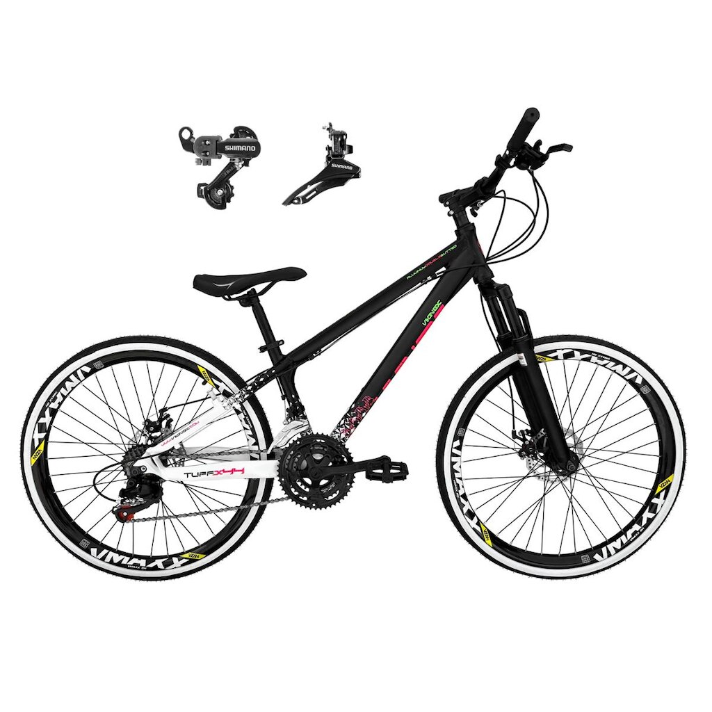 Bicicleta Aro 26 Vikingx Tuff X44 Alumínio 21v Câmbios Shimano TZ Aros Vmaxx Freio a Disco