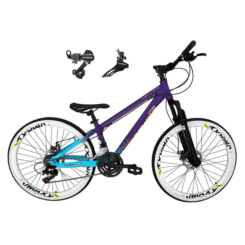 Bicicleta Aro 26 Vikingx Tuff X44 Alumínio 21v Câmbios Shimano TZ Rodas Vmaxx Freio a Disco