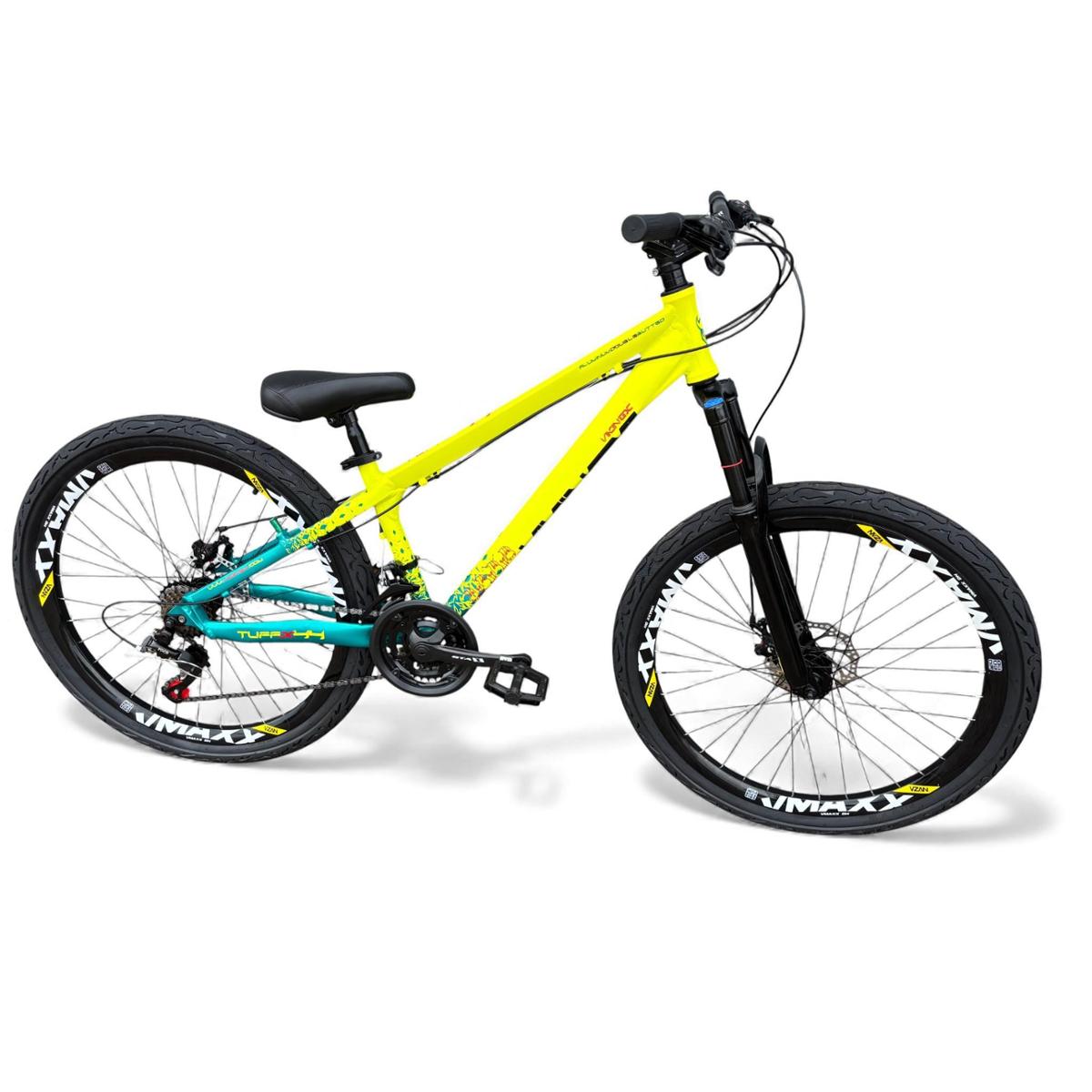 Bicicleta Vikingx Tuff 44 Disc M Aro 26 Susp. Dianteira 21 Marchas - Amarelo/verde