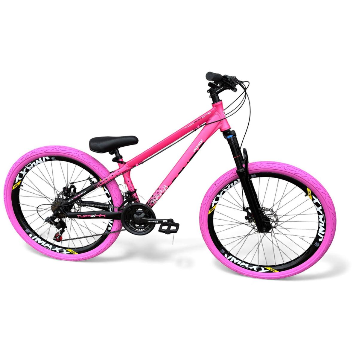 Bicicleta Vikingx Tuff 44 Disc M Aro 26 Susp. Dianteira 21 Marchas - Rosa/preto
