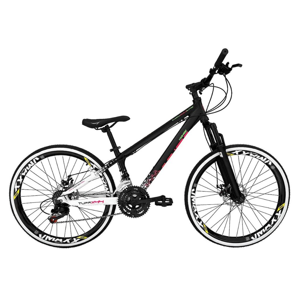Bicicleta Aro 26 Vikingx Tuff X44 Alumínio 21v DH Freeride Rodas Vmaxx Freio a Disco